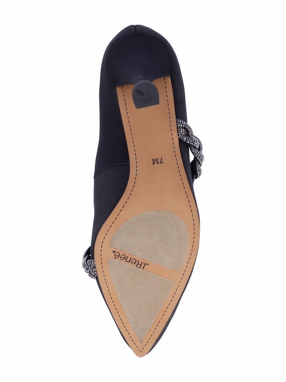 Black Embellished Braided Strap Pointed-Toe Pump - Picture 11 of 12